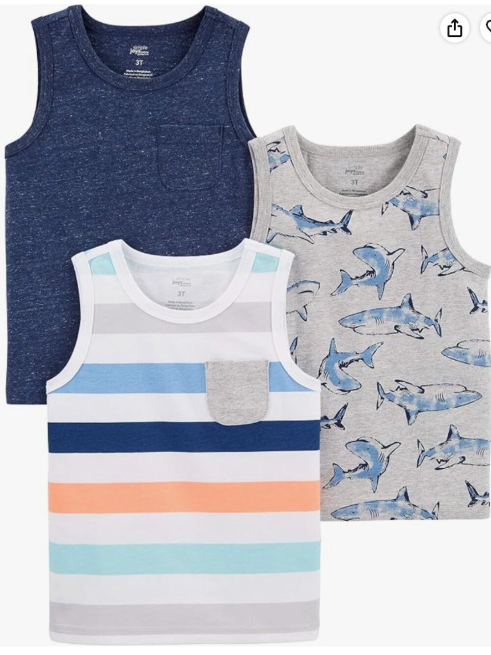 Simple Joys by Carter's Boys 3-Pack Muscle Tank Tops Size 18 Months